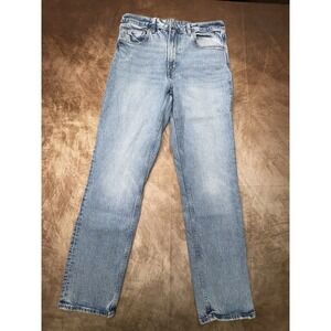 H&M Women's Slim Straight Regular fit High waist Light Wash blue Jeans Size 10